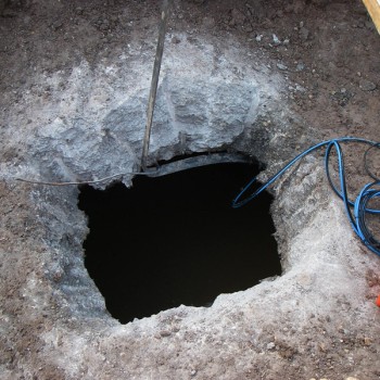 Measuring a hole in the ground